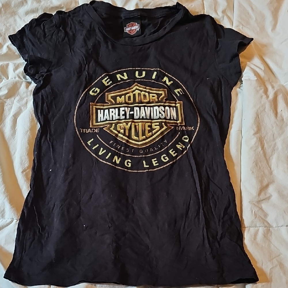 Harley-Davidson Black Tee with Gold Logo
